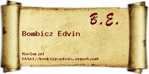 Bombicz Edvin névjegykártya